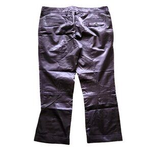 NWOT Dark Plum atlas like fabric mid-leg pants